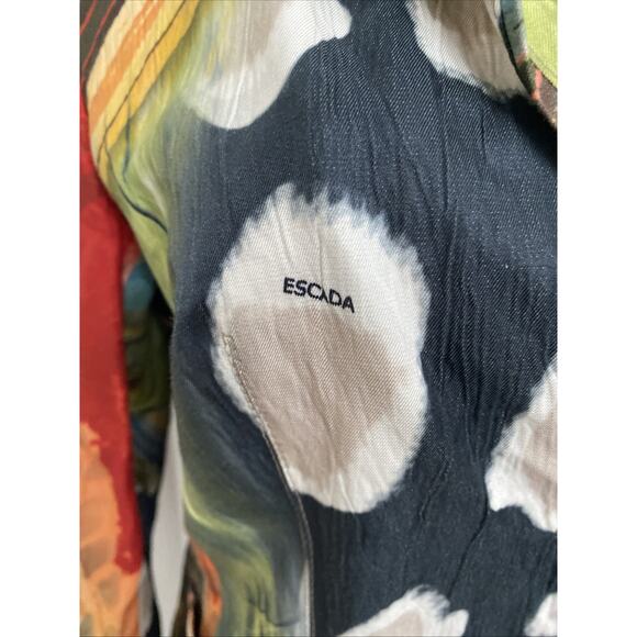 Escada Jacket Blazer Multi Color Two Button Abstract Animal Print 40 10 M - Picture 4 of 9